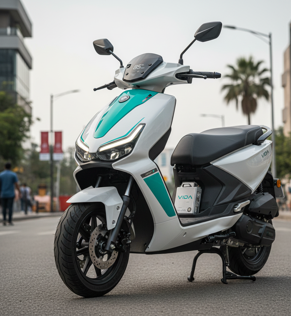 VIDA Evooter electric scooter by Hero MotoCorp with sleek design and LED headlight