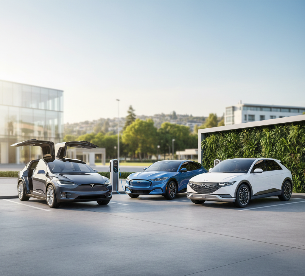 Used Electric SUVs for Sale showing pre-owned eco-friendly vehicles in modern setting